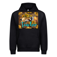 Black Western Teacher Pencil With Sunflowers Urban Hoodie - LillyAllenDesigns