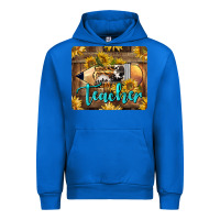 Cobalt Western Teacher Pencil With Sunflowers Urban Hoodie - LillyAllenDesigns