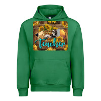 Emerald Western Teacher Pencil With Sunflowers Urban Hoodie - LillyAllenDesigns
