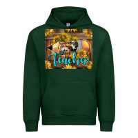 Forest Green Western Teacher Pencil With Sunflowers Urban Hoodie - LillyAllenDesigns