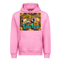 Fuchsia Pink Western Teacher Pencil With Sunflowers Urban Hoodie - LillyAllenDesigns