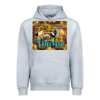 Heather Grey Western Teacher Pencil With Sunflowers Urban Hoodie - LillyAllenDesigns