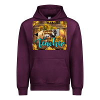 Mauve Wine Western Teacher Pencil With Sunflowers Urban Hoodie - LillyAllenDesigns