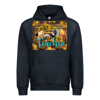 Navy Western Teacher Pencil With Sunflowers Urban Hoodie - LillyAllenDesigns