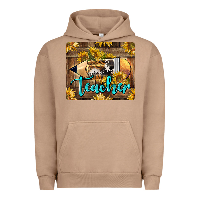 Western Teacher Pencil With Sunflowers Urban Hoodie by LillyAllenDesigns | Teevron