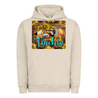 Pigment French Oak Western Teacher Pencil With Sunflowers Urban Hoodie - LillyAllenDesigns