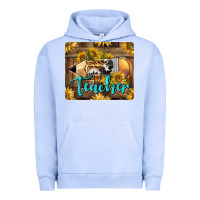 Pigment Grape Ice Western Teacher Pencil With Sunflowers Urban Hoodie - LillyAllenDesigns