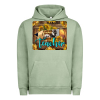 Pigment Oil Green Western Teacher Pencil With Sunflowers Urban Hoodie - LillyAllenDesigns
