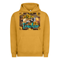 Pigment Peanut Butter Western Teacher Pencil With Sunflowers Urban Hoodie - LillyAllenDesigns