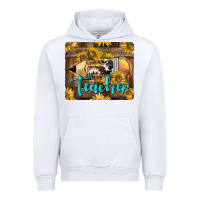 White Western Teacher Pencil With Sunflowers Urban Hoodie - LillyAllenDesigns