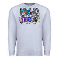 Heather Grey love need no words Premium Sweatshirt - SublimationCraftShop