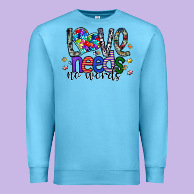 Love Need No Words Premium Sweatshirt Designed By Sublimationcraftshop