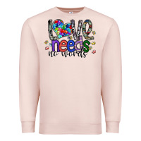 Pale Pink love need no words Premium Sweatshirt - SublimationCraftShop