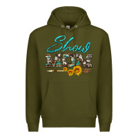 Army Green show mom aztec cowhide sunflower and arrow Premium Hoodie - Artiststas
