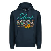 Navy show mom aztec cowhide sunflower and arrow Premium Hoodie - Artiststas