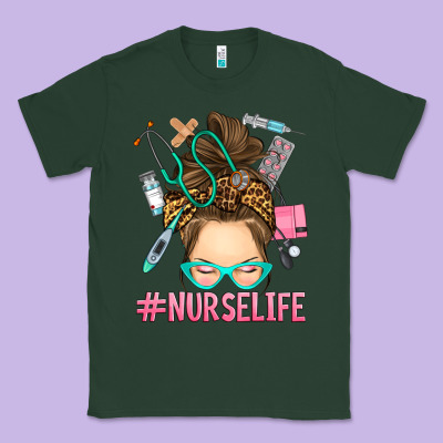Messy Bun Nurse Life Classic Tee Designed By Ranaportraitstore