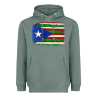 Sage Mexico and Puerto Rico Flag Heavyweight Hoodie - texasbilliewilder