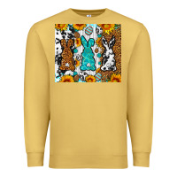 Antique Gold Easter bunnies leopard cowhide tumbler Easter Day Premium Sweatshirt - Neo Western