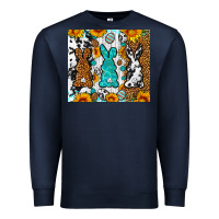 Navy Easter bunnies leopard cowhide tumbler Easter Day Premium Sweatshirt - Neo Western