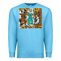 Ocean Blue Easter bunnies leopard cowhide tumbler Easter Day Premium Sweatshirt - Neo Western