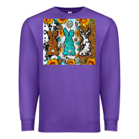 Purple Easter bunnies leopard cowhide tumbler Easter Day Premium Sweatshirt - Neo Western