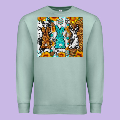 Easter Bunnies Leopard Cowhide Tumbler Easter Day Premium Sweatshirt Designed By Neo Western