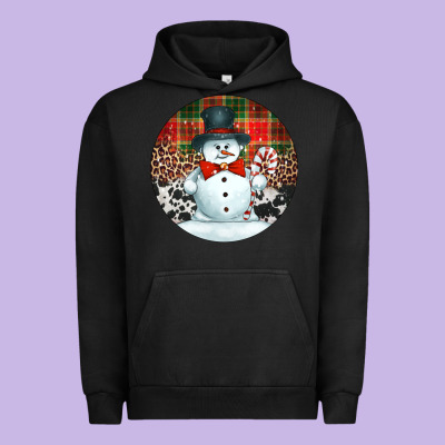 Western Snowman Christmas Ornament Urban Hoodie Designed By Jasminsmagicworld