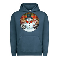Pigment Midnight Navy western snowman christmas ornament Urban Hoodie - Jasminsmagicworld