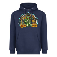 Navy western rainbow with cactus Heavyweight Hoodie - RanaPortraitStore