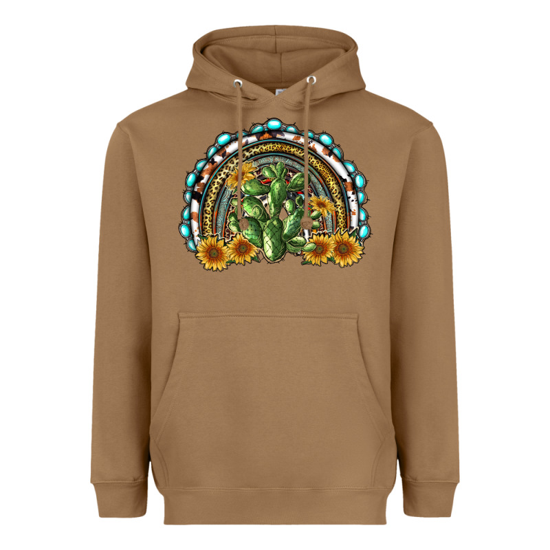 Western Rainbow With Cactus Heavyweight Hoodie by RanaPortraitStore | Teevron