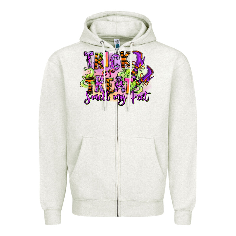 Trick Or Treat Smell My Feet Zipper Hoodie by RanaPortraitStore | Teevron