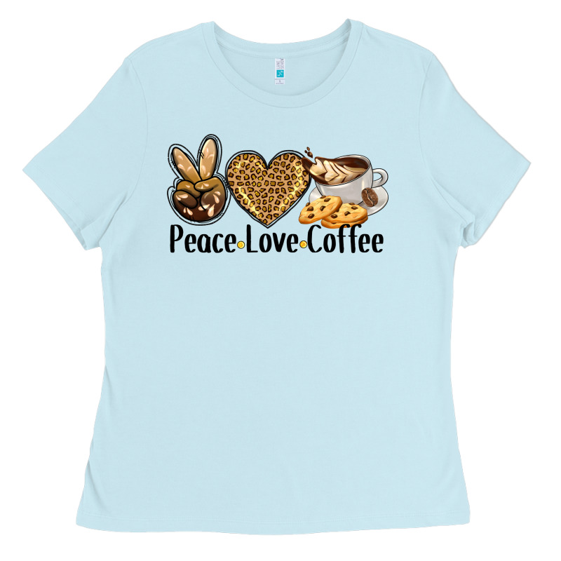 Peace Love Coffee Ladies Tee by BarkalooDesign | Teevron