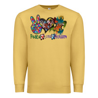 Antique Gold peace love autism Premium Sweatshirt - SublimationCraftShop