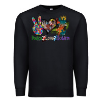 Black peace love autism Premium Sweatshirt - SublimationCraftShop