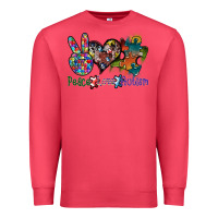 Cardinal peace love autism Premium Sweatshirt - SublimationCraftShop
