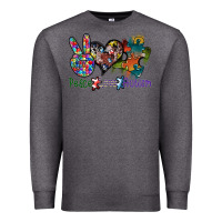 Charcoal Heather peace love autism Premium Sweatshirt - SublimationCraftShop