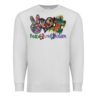 Dove Grey peace love autism Premium Sweatshirt - SublimationCraftShop