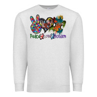 Oatmeal Heather peace love autism Premium Sweatshirt - SublimationCraftShop