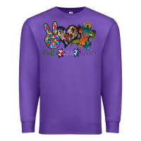 Purple peace love autism Premium Sweatshirt - SublimationCraftShop
