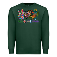 Sports Green peace love autism Premium Sweatshirt - SublimationCraftShop