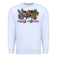 White peace love autism Premium Sweatshirt - SublimationCraftShop