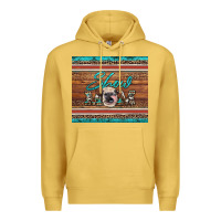 Antique Gold show mom aztec cowhide leopard heifer Premium Hoodie - Artiststas