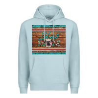 Blue Mist show mom aztec cowhide leopard heifer Premium Hoodie - Artiststas