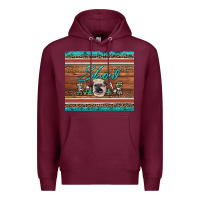 Burgundy show mom aztec cowhide leopard heifer Premium Hoodie - Artiststas