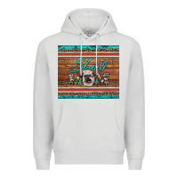 Dove Grey show mom aztec cowhide leopard heifer Premium Hoodie - Artiststas