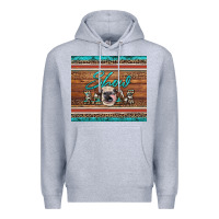 Heather Grey show mom aztec cowhide leopard heifer Premium Hoodie - Artiststas