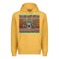 Mustard show mom aztec cowhide leopard heifer Premium Hoodie - Artiststas