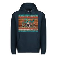Navy show mom aztec cowhide leopard heifer Premium Hoodie - Artiststas