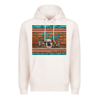 Pale Pink show mom aztec cowhide leopard heifer Premium Hoodie - Artiststas
