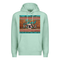 Seafoam show mom aztec cowhide leopard heifer Premium Hoodie - Artiststas